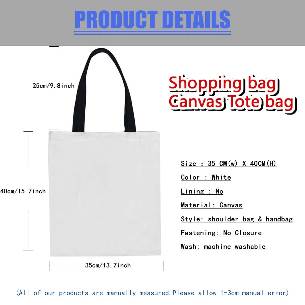 Сумка для покупок с буквенным принтом, повседневная сумка-тоут, сумка для покупок в стиле Харадзюку, эко-холщовые сумки через плечо, женская переносная тканевая сумка для мелочей Изображение 1