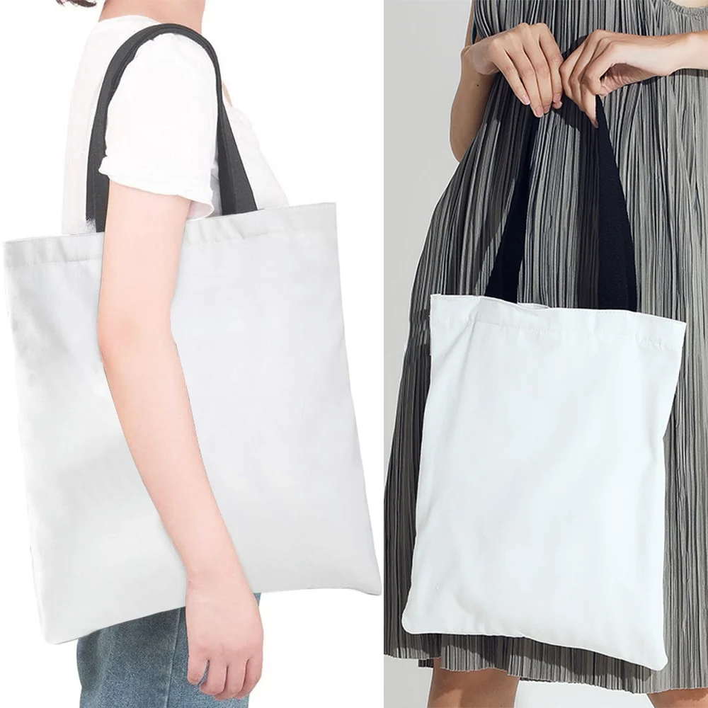 Сумка для покупок с буквенным принтом, повседневная сумка-тоут, сумка для покупок в стиле Харадзюку, эко-холщовые сумки через плечо, женская переносная тканевая сумка для мелочей Изображение 5
