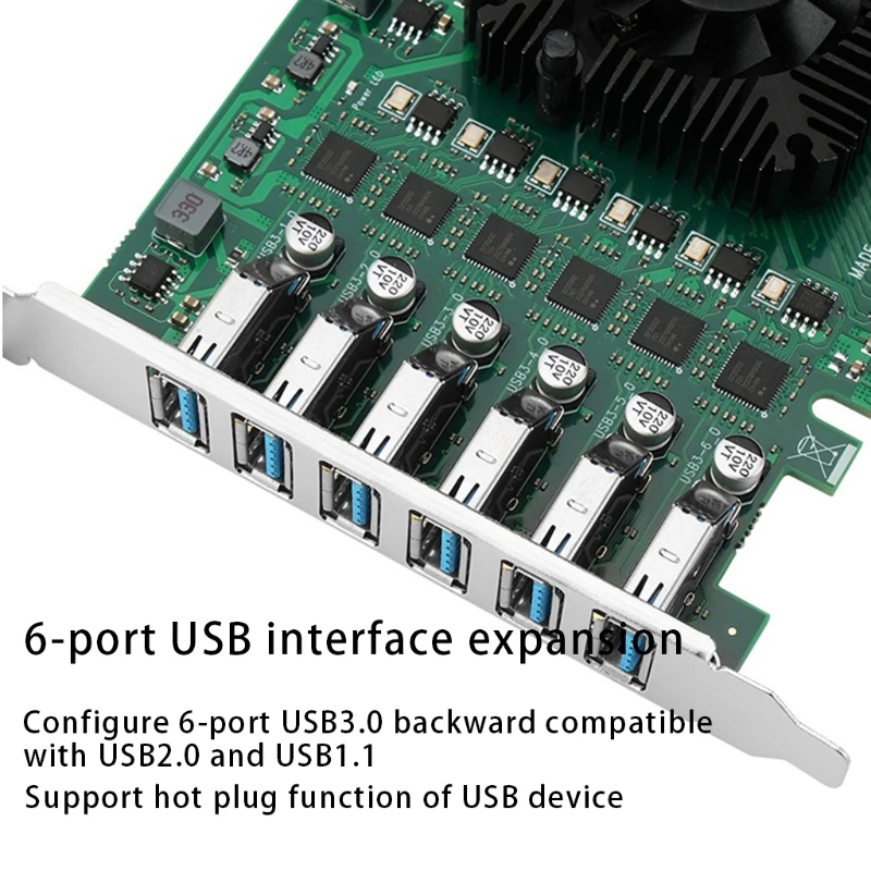 12 портов USB3.0, сверхбыстрая карта расширения PCI for EXPRESS (PCIe) для w/ 19-Pin f Dropship Изображение 4