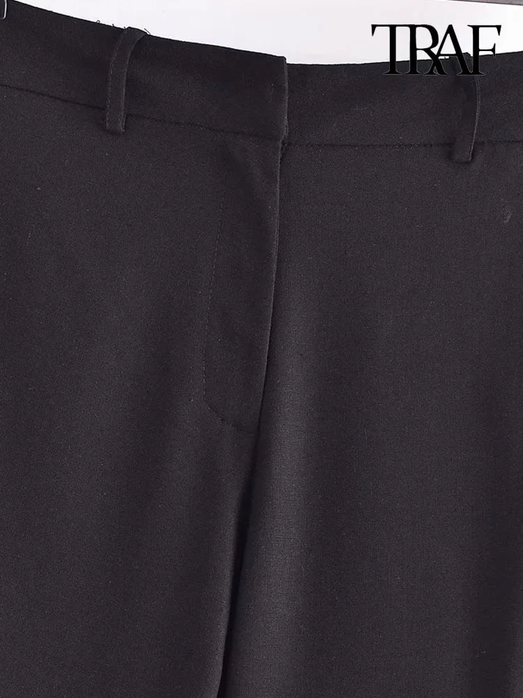 TRAF Женские модные боковые накладные карманы, шорты-карго, винтажные женские короткие брюки на молнии с высокой талией, Mujer Изображение 2