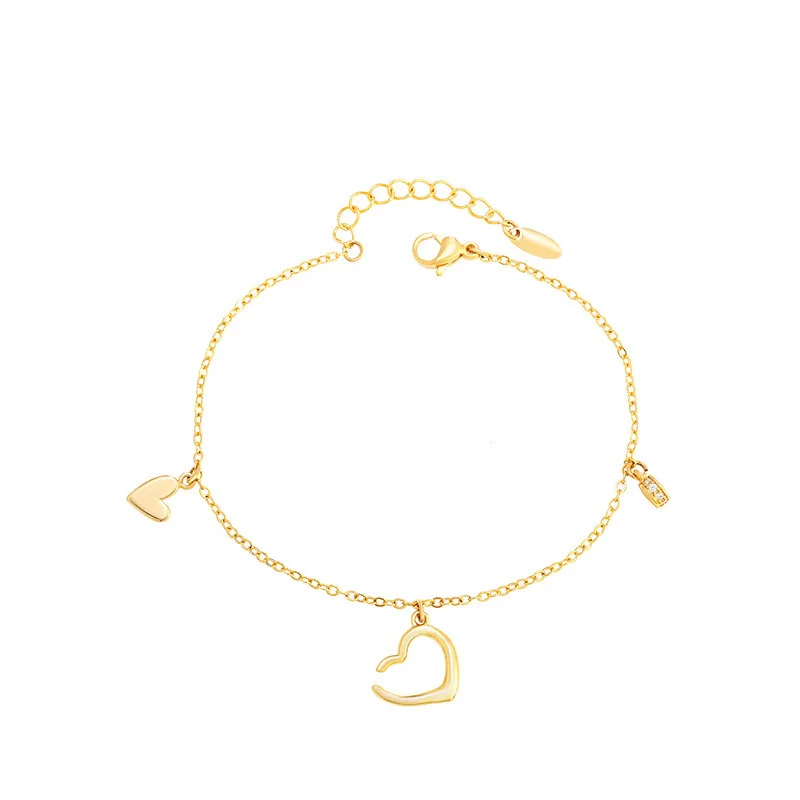 14-каратный позолоченный Элегантный браслет в виде сердца для женщин, дизайнерский женский браслет на день святого Валентина Изображение 2