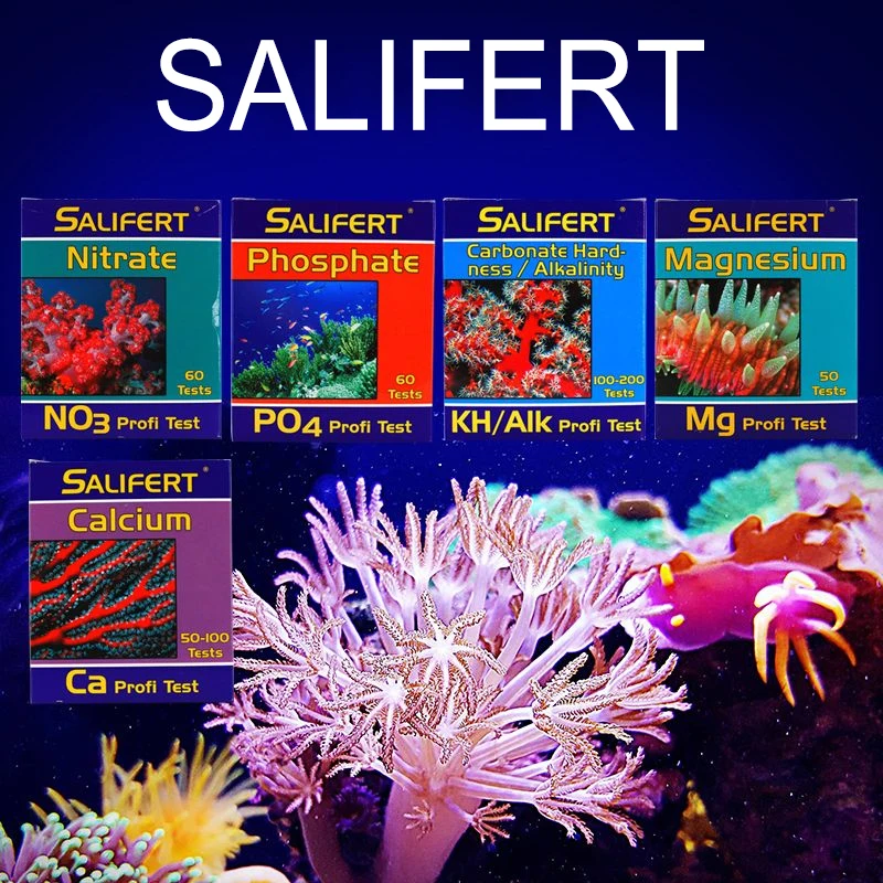Новый тестовый набор Salifert Ca кальций Cu I2 KH Mg NH4 Аммиак NO2 Нитрит NO3 Нитрат PH PO4 Sr Калиевая вода тестовый рифовый резервуар Изображение 0