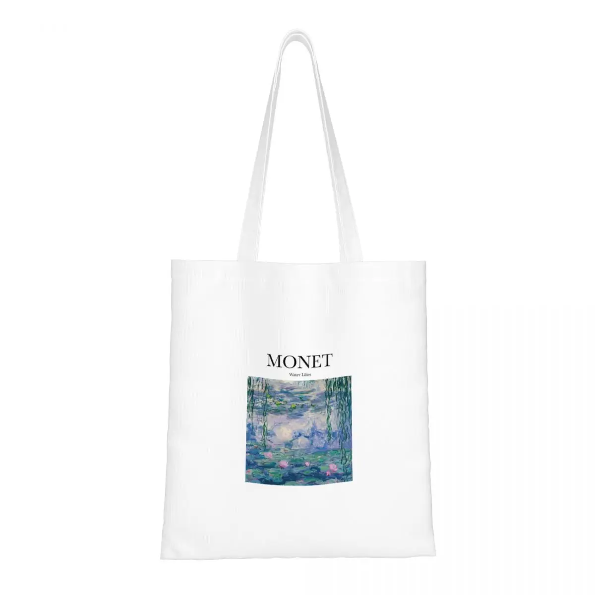 Хозяйственная сумка Monet - Water Lilies Canva The Tote Bag, сумки для покупок, складная Многоразовая женская модная сумка-тоут на плечо, дорожная сумочка Изображение 0
