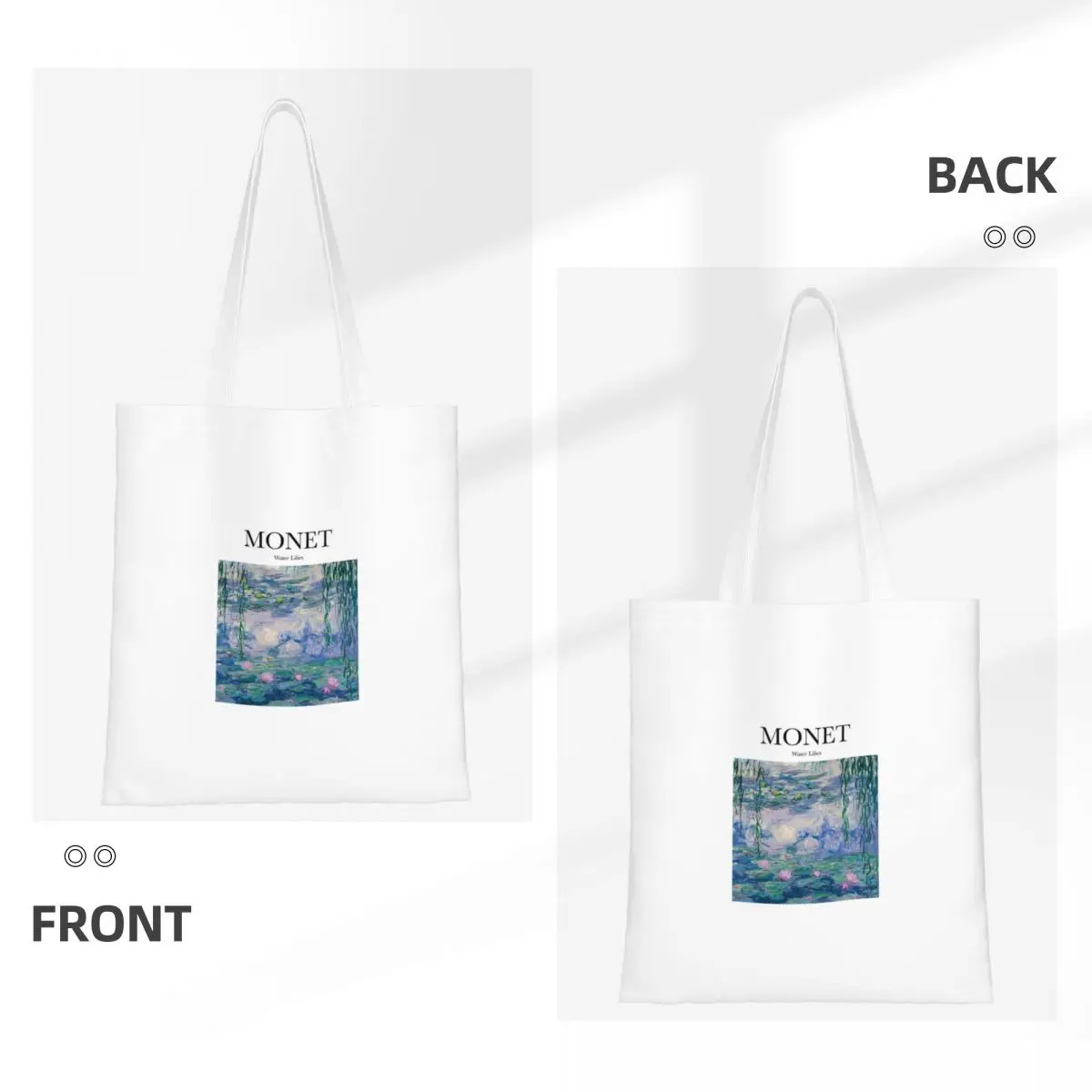 Хозяйственная сумка Monet - Water Lilies Canva The Tote Bag, сумки для покупок, складная Многоразовая женская модная сумка-тоут на плечо, дорожная сумочка Изображение 1