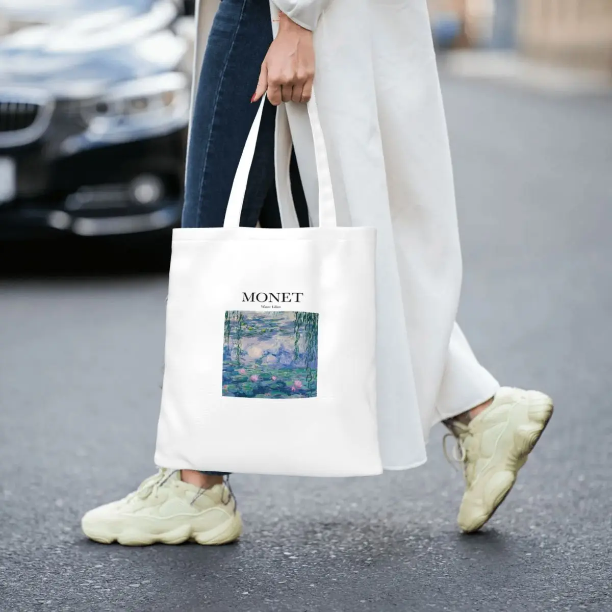 Хозяйственная сумка Monet - Water Lilies Canva The Tote Bag, сумки для покупок, складная Многоразовая женская модная сумка-тоут на плечо, дорожная сумочка Изображение 3