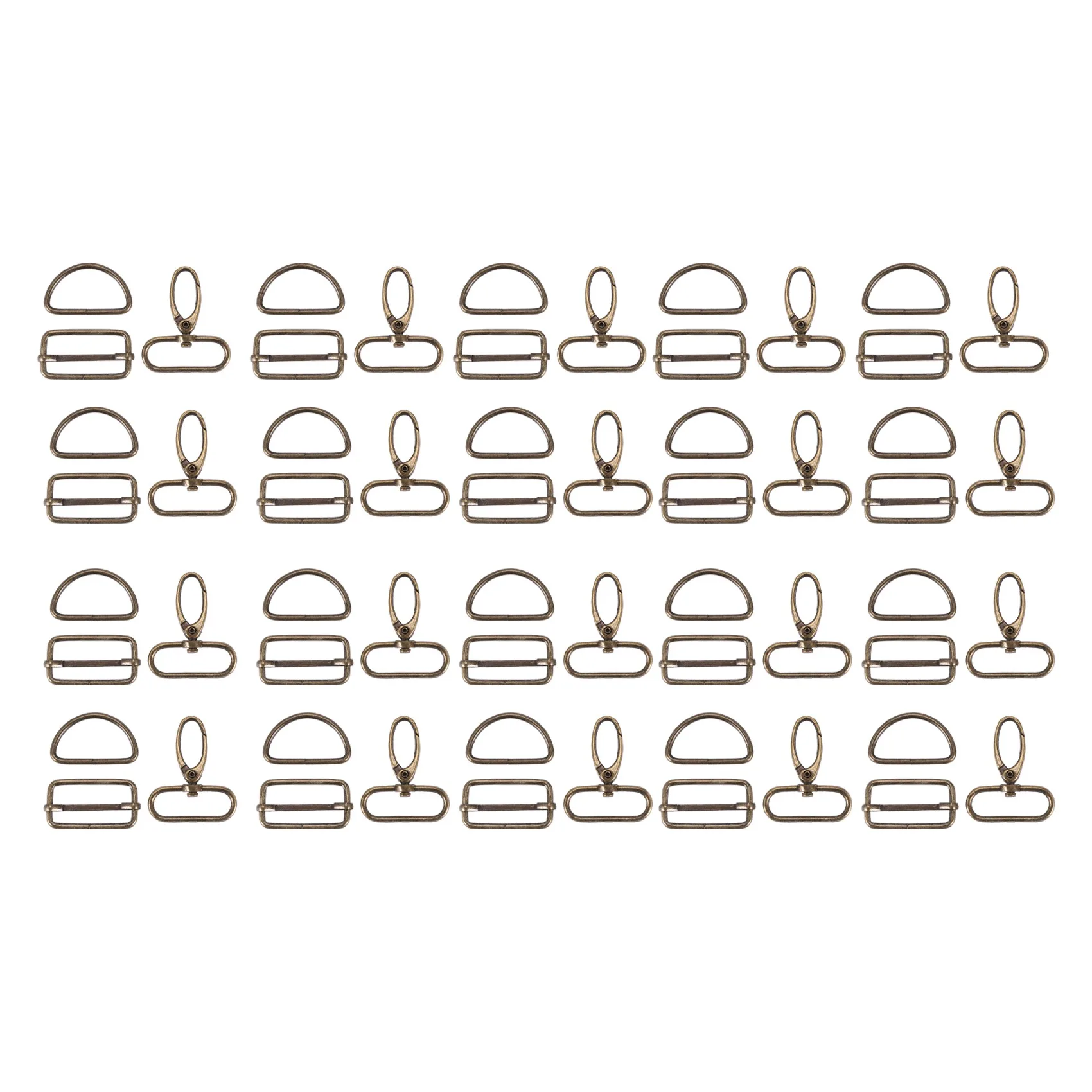 60шт Металлические D-образные кольца диаметром 32 мм для кляпов, поворотные крючки-защелки, трехгранные пряжки для фурнитуры для сумок (бронза) Изображение 0