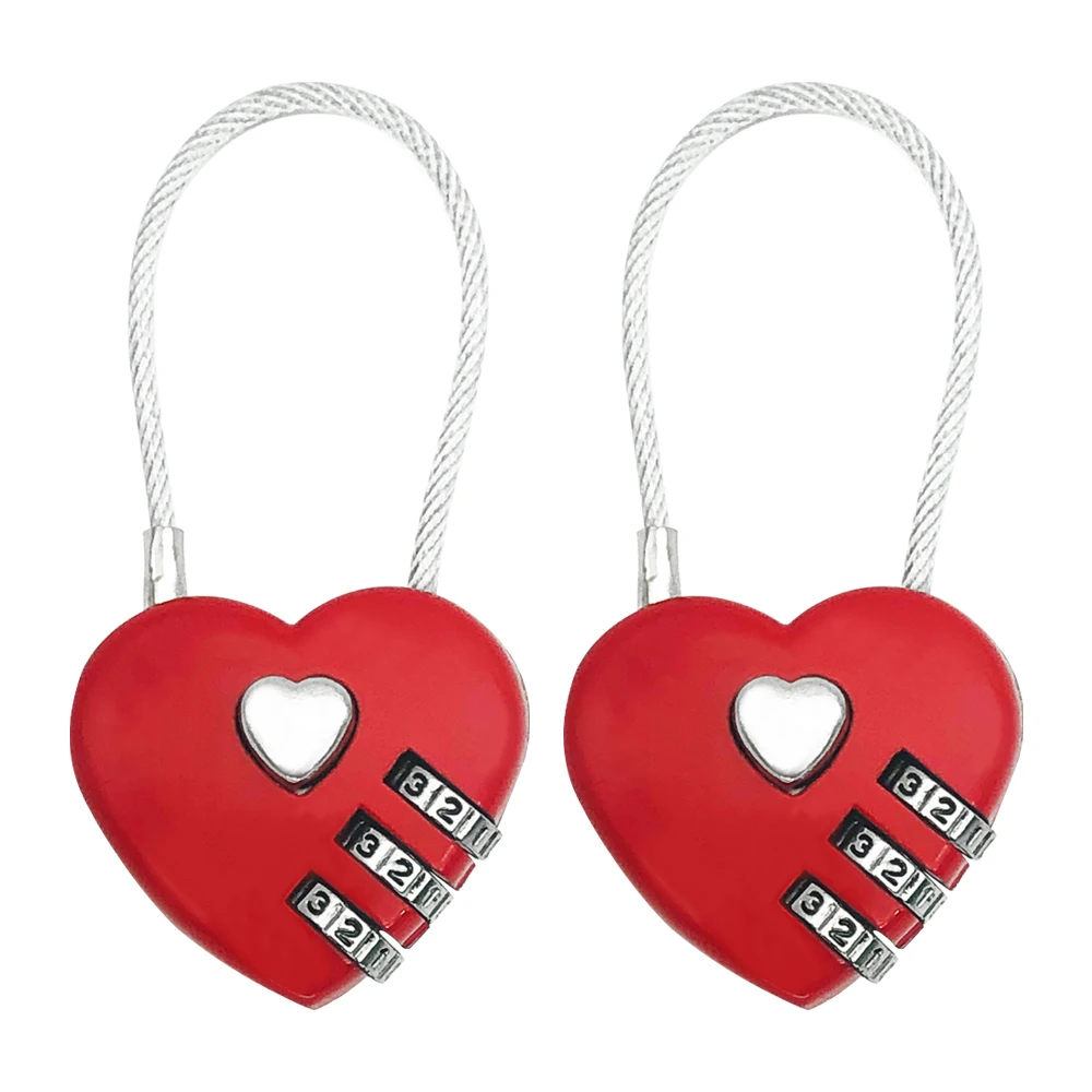 Защитите своих близких с помощью кодового замка в виде сердца - 3-значный кодовый замок Идеально подходит для дорожных сумок! Изображение 0