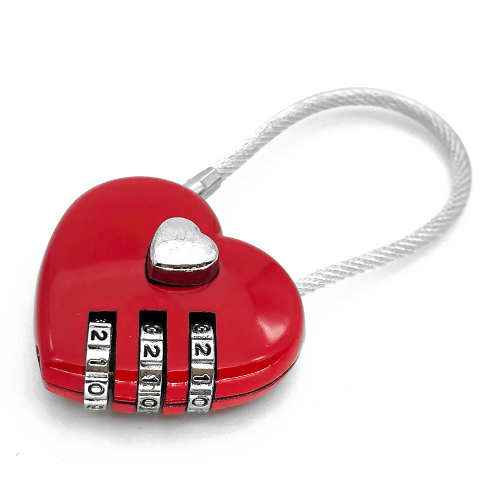 Защитите своих близких с помощью кодового замка в виде сердца - 3-значный кодовый замок Идеально подходит для дорожных сумок! Изображение 4