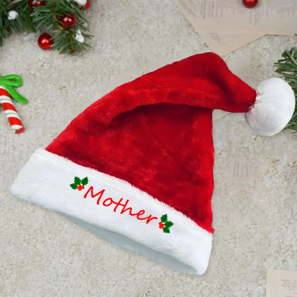 Шляпа Деда Мороза, мягкая плюшевая шляпа Санта-Клауса, Праздничная Рождественская шляпа, праздничные принадлежности для всей семьи, мягкие плюшевые шляпы Санта-Клауса Изображение 3