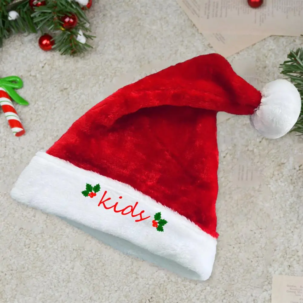 Шляпа Деда Мороза, мягкая плюшевая шляпа Санта-Клауса, Праздничная Рождественская шляпа, праздничные принадлежности для всей семьи, мягкие плюшевые шляпы Санта-Клауса Изображение 4