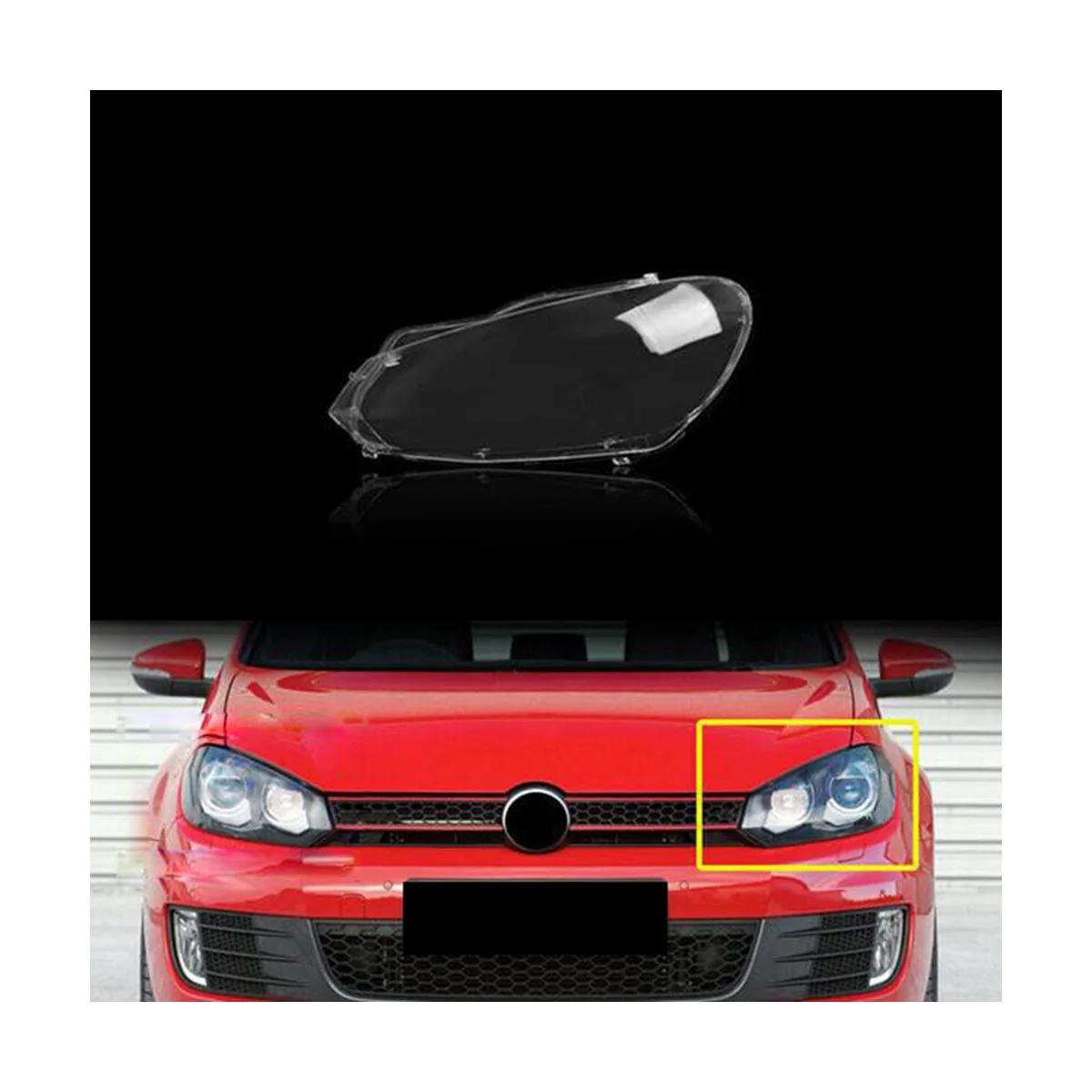 Крышка правой фары автомобиля Абажур лампы головного света Прозрачный абажур Корпус лампы Пылезащитный чехол для VW Golf 6 MK6 2010-2014 Изображение 4