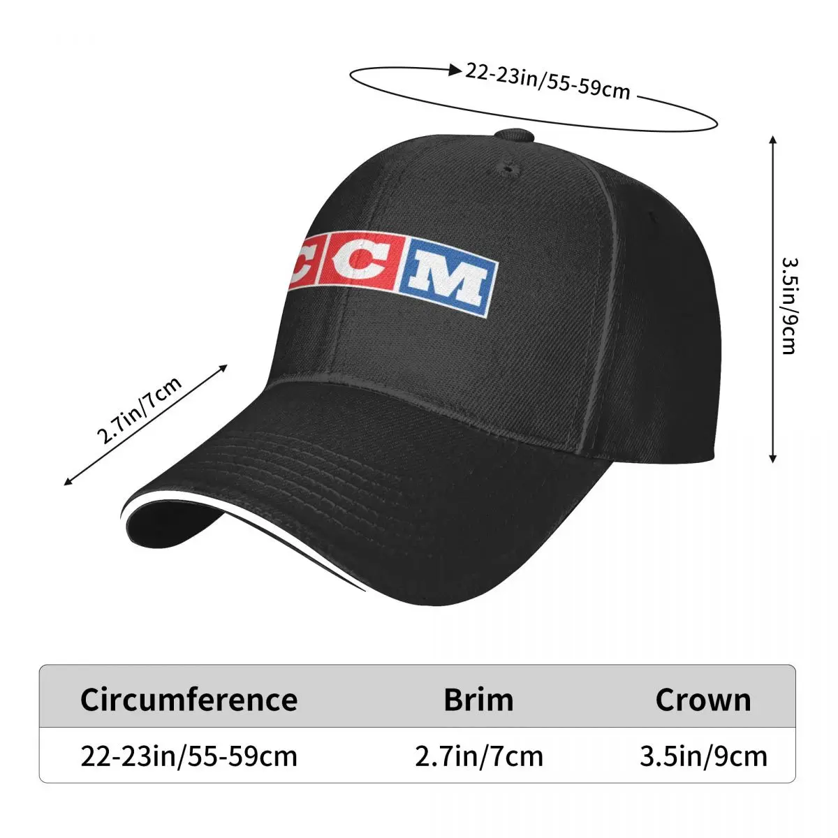 CCM Ретро хоккейный логотип 2 Бейсболки Детская шапка чайные шляпы Значок Мужская шляпа Роскошная женская Изображение 5