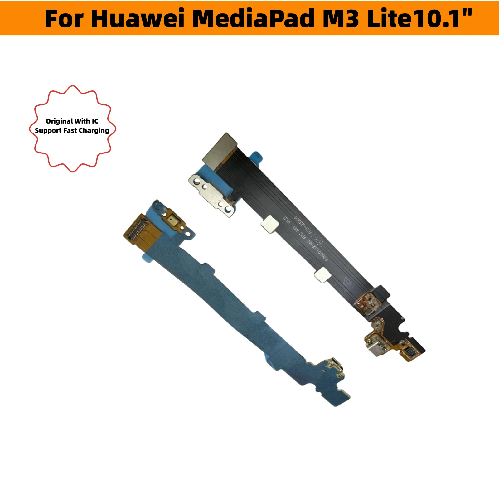 10 Шт./лот USB Зарядное Устройство Док-Станция Гибкий Кабель Соединительная Плата Зарядный Порт Запасные Части Для Huawei MediaPad M3 Lite 10,1 