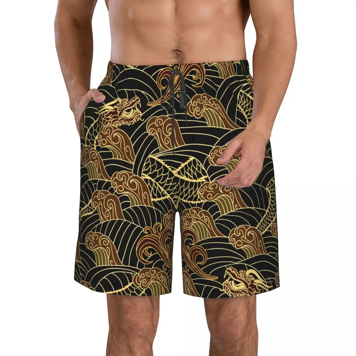 Летние мужские купальники Шорты Традиционная пляжная одежда Dragon Плавки Мужской купальник Изображение 1