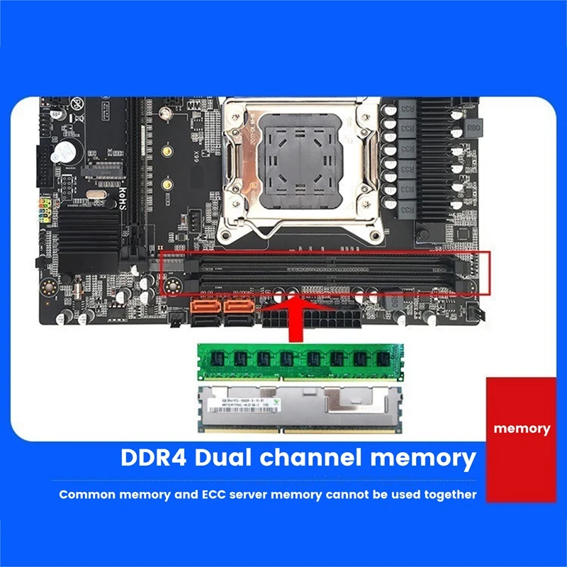 Настольная Материнская плата X99 + Перегородка + Кабель переключения LGA2011-3 Поддержка DDR4 4X32G Для процессора 5820K 5960K E5-2678 V3 E5 2676 V3 Изображение 3