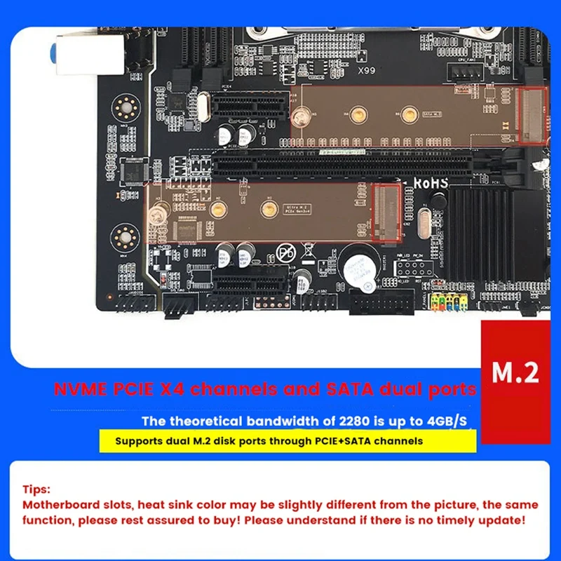 Настольная Материнская плата X99 + Перегородка + Кабель переключения LGA2011-3 Поддержка DDR4 4X32G Для процессора 5820K 5960K E5-2678 V3 E5 2676 V3 Изображение 5