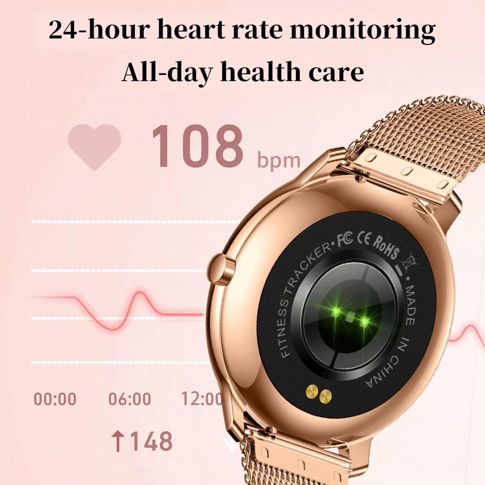 R18Pro Женские умные часы с 1,2-дюймовым экраном, ультратонкий корпус, монитор сердечного ритма, информационный толчок, спортивный браслет, умные часы для женщин Изображение 1