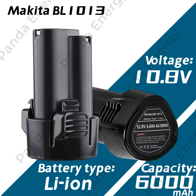 6000 мАч 10,8 В Литий-ионный аккумулятор для Makita 10,8 В аккумулятор BL1013 BL1014 194550-6 194551-4 DF030D Подходит для инструментов Makita 10,8 В Изображение 1