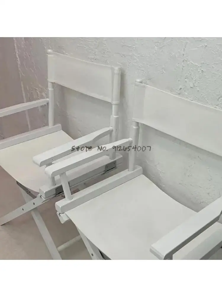 Уличный складной стул с сеткой, красный, Ins Фотостул со спинкой из цельного дерева, режиссерское кресло, повседневное портативное кресло Изображение 3