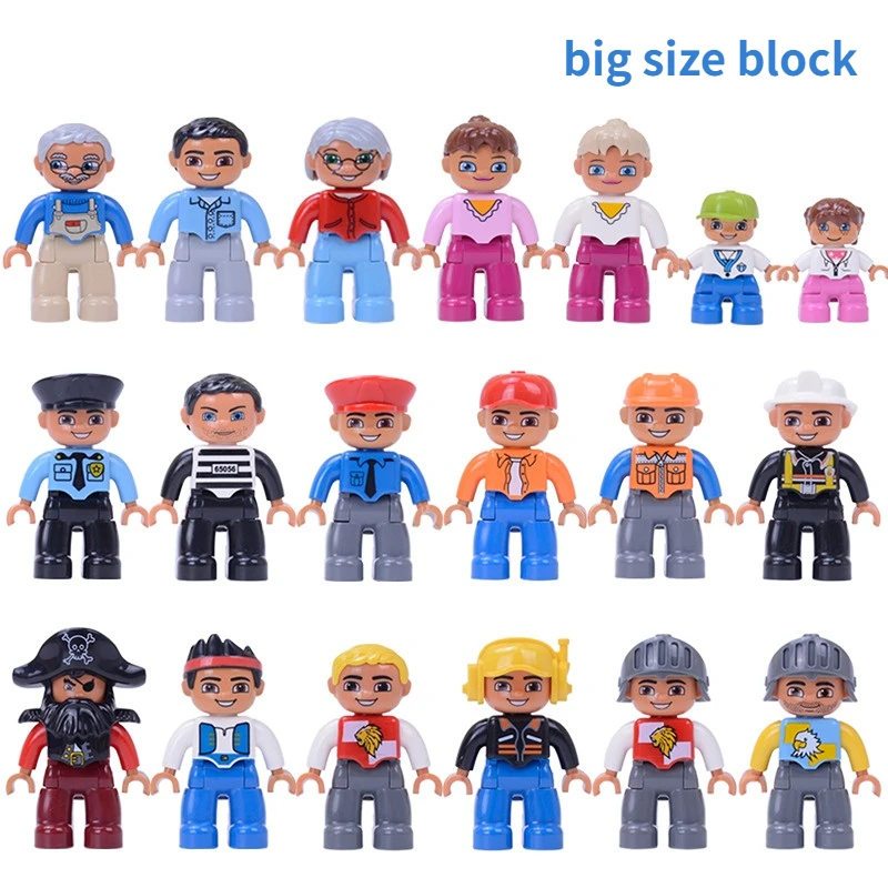 Большие строительные блоки Ферма Пират Доктор Полицейский Аксессуар для персонажа Кирпичная игрушка Совместима с фигурками из больших блоков Семейный подарок для детей Изображение 1