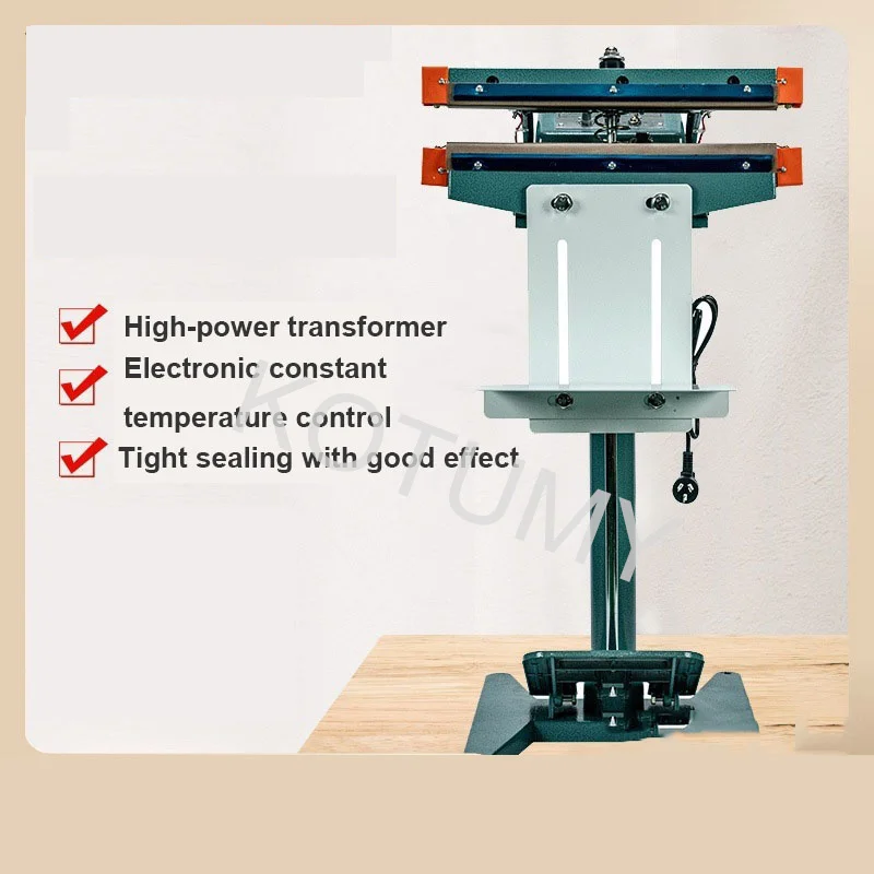 Мощная электрическая машина для запечатывания алюминиевой рамы с ножной педалью, подходящая для запечатывания бумаги из алюминиевой фольги / пластиковых пакетов Упаковочный инструмент Изображение 1