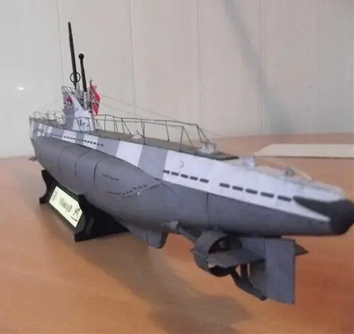 Масштаб 1: 100 Германия U-141 U-boot type IID НАБОР моделей из бумаги ручной работы Изображение 2
