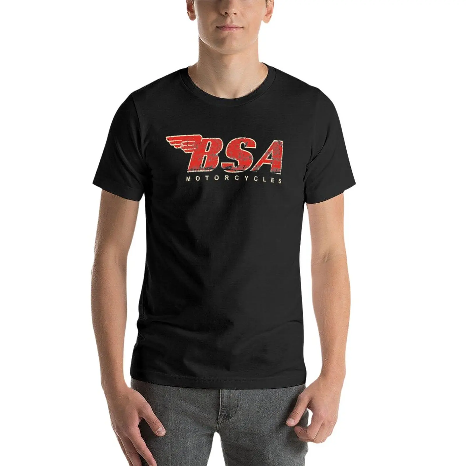 Новая футболка BSA-Motorcycle - BSA Motorcycle Tee с потертым логотипом, Классическая футболка нового выпуска, футболки оверсайз для мужчин Изображение 2