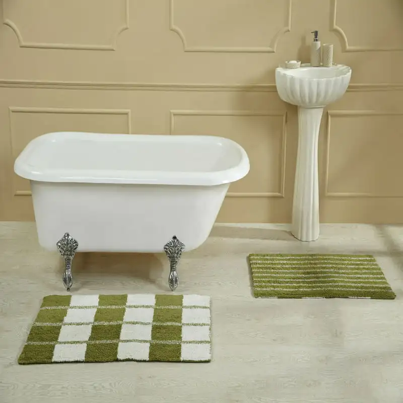Коллекция Escape - это ультра мягкий, плюшевый и впитывающий ворсистый коврик для ванной из 100% хлопка ярких цветов, прямоугольник 21 x 34 дюйма, Серый Изображение 0