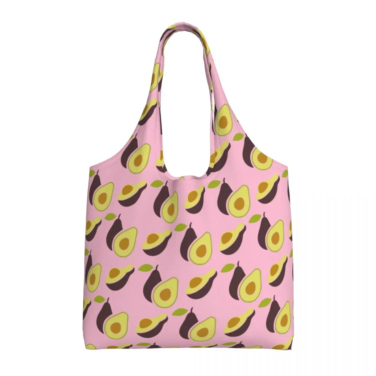Сумка для покупок с рисунком авокадо, женская сумка для покупок с забавными фруктами, веганская холщовая сумка для покупок через плечо, сумки большой емкости, сумки Изображение 1