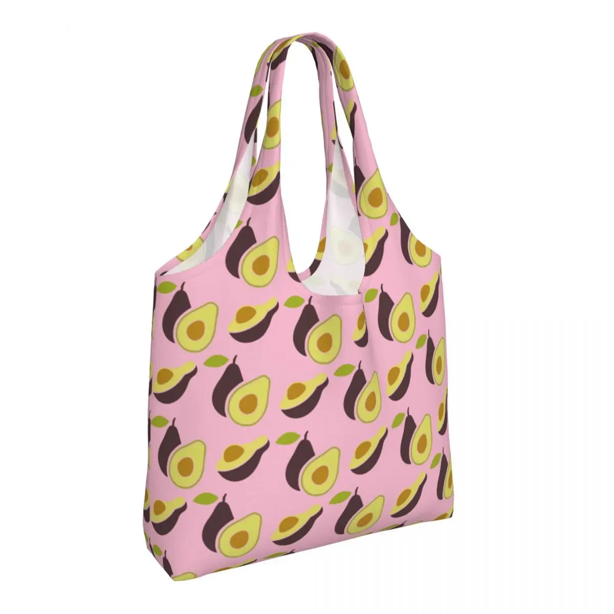 Сумка для покупок с рисунком авокадо, женская сумка для покупок с забавными фруктами, веганская холщовая сумка для покупок через плечо, сумки большой емкости, сумки Изображение 2