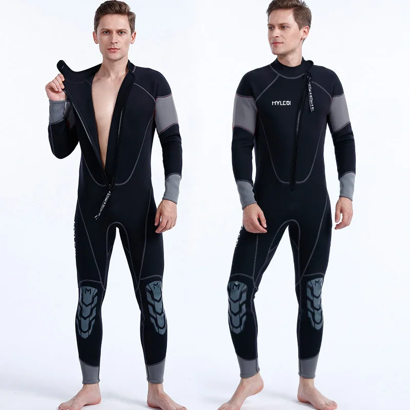 Новый неопреновый мужской гидрокостюм 3 мм, цельный водолазный костюм для плавания, серфинга, подводного плавания, каякинга, спортивной одежды, снаряжения для гидрокостюма Изображение 1