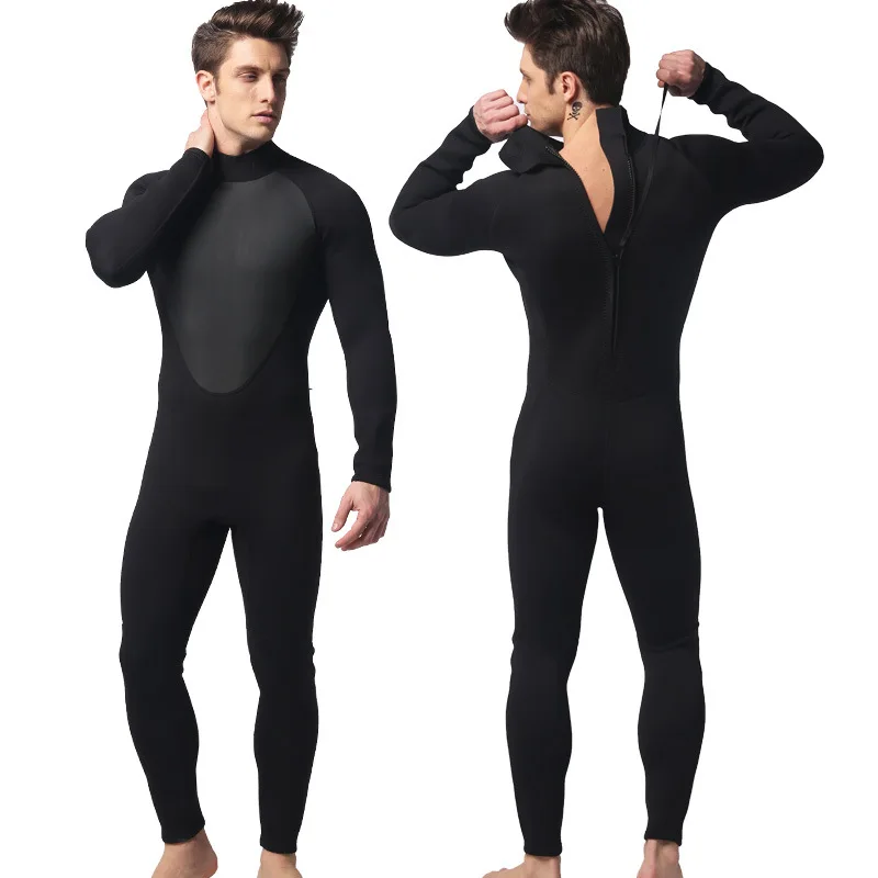 Новый неопреновый мужской гидрокостюм 3 мм, цельный водолазный костюм для плавания, серфинга, подводного плавания, каякинга, спортивной одежды, снаряжения для гидрокостюма Изображение 3