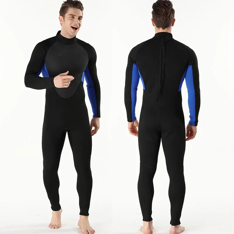 Новый неопреновый мужской гидрокостюм 3 мм, цельный водолазный костюм для плавания, серфинга, подводного плавания, каякинга, спортивной одежды, снаряжения для гидрокостюма Изображение 4
