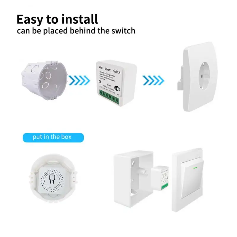 Tuya Zigbee WIFI Mini Smart Light Switch DIY 2-полосный выключатель с дистанционным управлением с Alexa Alice Google Home Smart Life Изображение 2