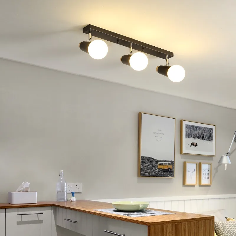 Haoze светодиодный потолочный светильник E27 Светильник для гостиной, коридора, спальни, кухни, утюг для поверхностного монтажа, светодиодные светильники Изображение 2