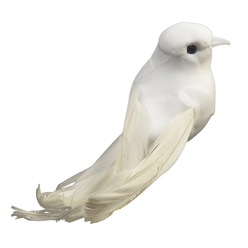 Белые миниатюрные милые украшения из искусственных голубей, декор для птиц, пенопластовые мини-поделки Изображение 2