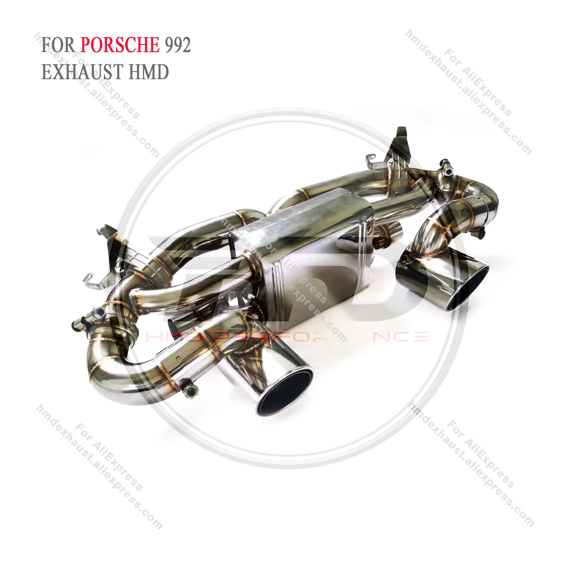 Автомобильная выхлопная труба из нержавеющей трубы HMD подходит для воздушного клапана Porsche 992 tail auto parts Изображение 1