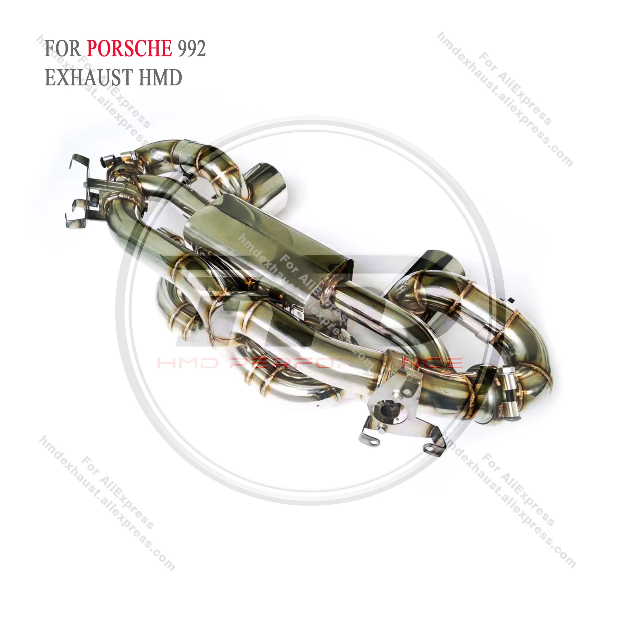 Автомобильная выхлопная труба из нержавеющей трубы HMD подходит для воздушного клапана Porsche 992 tail auto parts Изображение 5