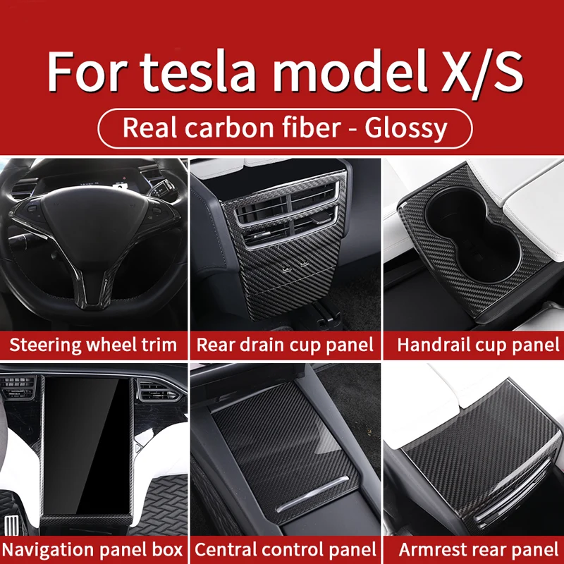 Глянцевое углеродное волокно для аксессуаров tesla model s, tesla model x carbon, автомобиль tesla model s 2018, интерьер из углеродного волокна tesla model s Изображение 1