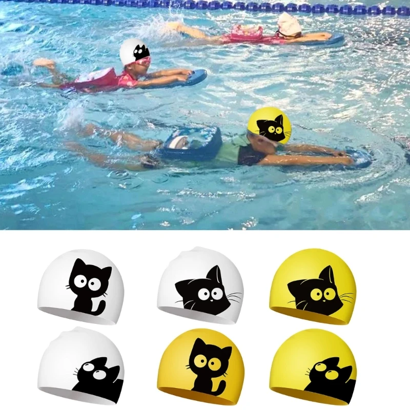 652D Детская Шапочка Для плавания Силиконовая Шапочка для Плавания для Мальчиков И Девочек, Растягивающаяся Удобная Шапочка для плавания Разного Привлекательного Цвета Изображение 1