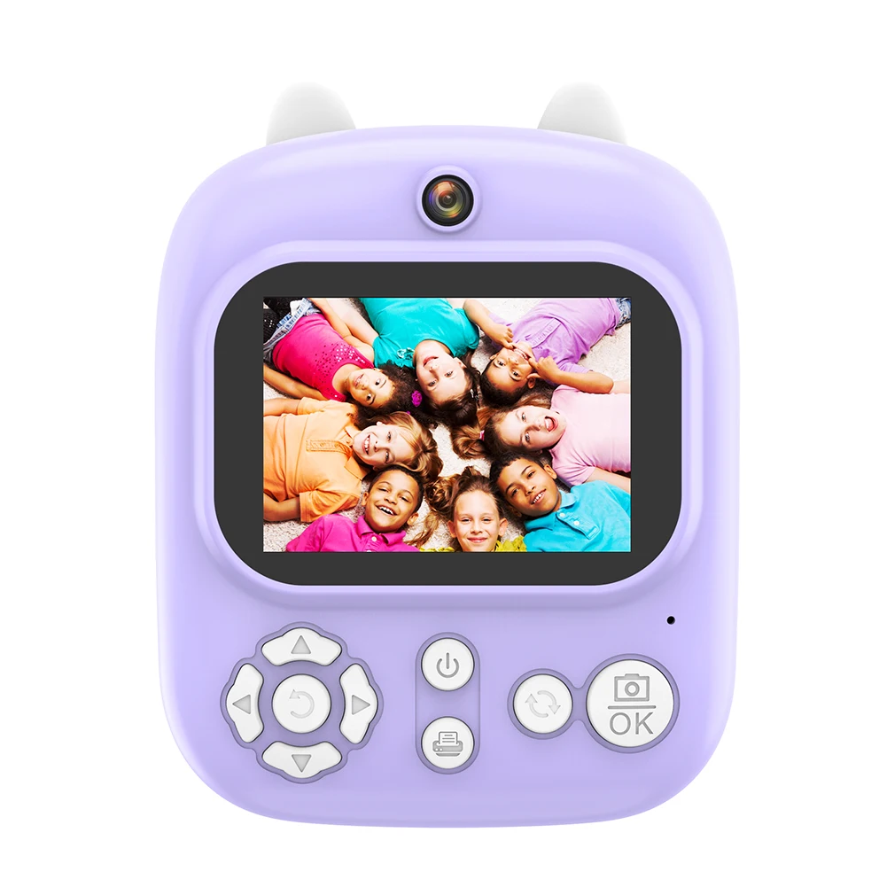 Камера Мгновенной Печати 1080P HD Печатающая Камера 2,4-дюймовый IPS Экран Видеокамера с Термопринтером Подарки для Мальчиков/Девочек/Детей Изображение 2