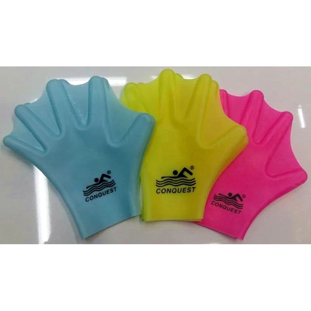 1 Пара силиконовых перчаток для плавания с перепонками, перчатки для плавания с аквалангом, перчатки для гребли, перчатки для подводного плавания, ручная паутина (для взрослых, небесно-голубой) Изображение 4