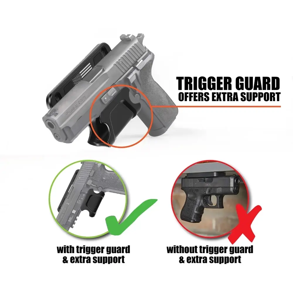 Скрытая кобура с магнитным креплением для пистолета Glock, CZ, винтовки, дробовика с предохранителем и защитой спусковой скобы Изображение 1