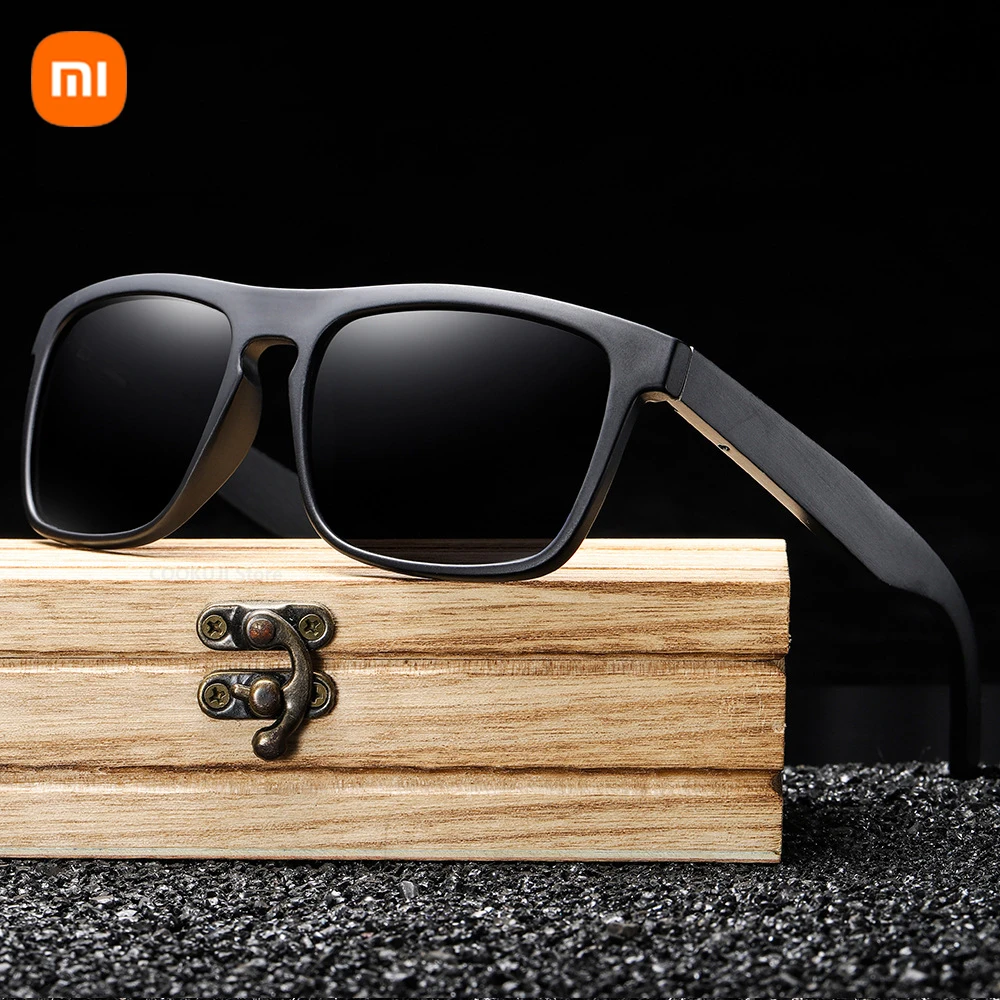 Xiaomi Поляризованные солнцезащитные очки в оправе из 100% натурального дерева, бамбуковые черные солнцезащитные очки, мужские солнцезащитные очки с защитой от ультрафиолета, роскошные винтажные солнцезащитные очки Изображение 0
