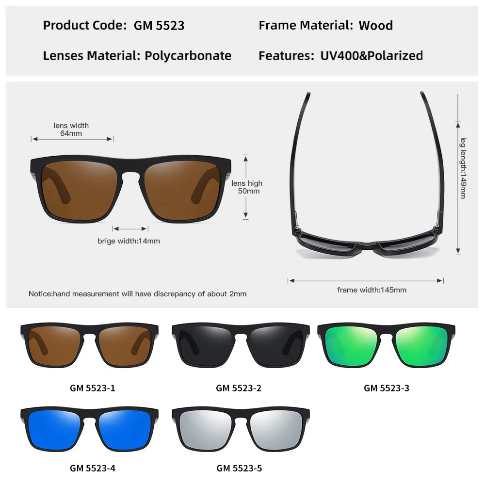 Xiaomi Поляризованные солнцезащитные очки в оправе из 100% натурального дерева, бамбуковые черные солнцезащитные очки, мужские солнцезащитные очки с защитой от ультрафиолета, роскошные винтажные солнцезащитные очки Изображение 2