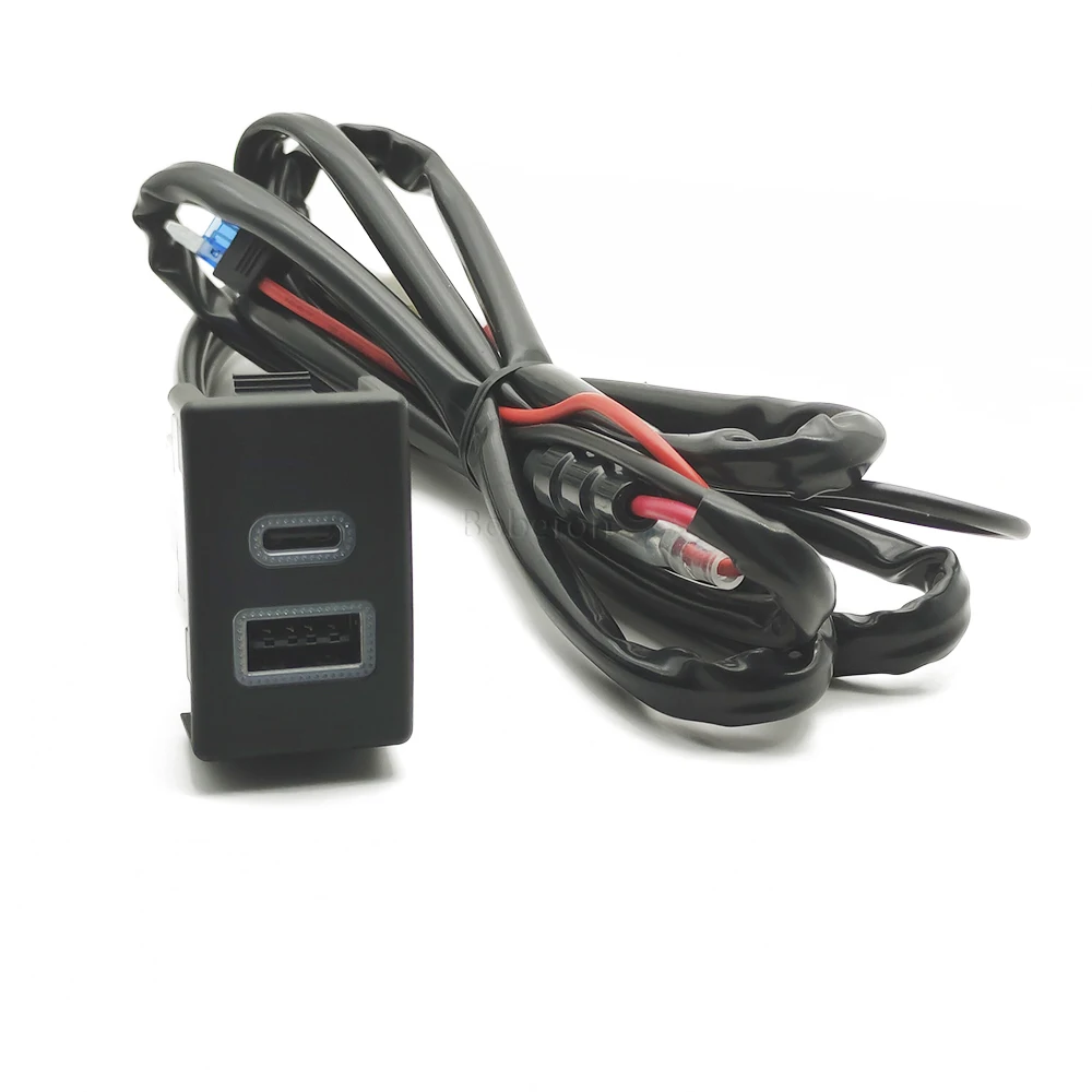 Автомобильное зарядное устройство с двумя USB-разъемами, адаптер быстрой зарядки, выключатель питания QC3.0 для Mazda 5, Аксессуары для Mazda 6. Изображение 3