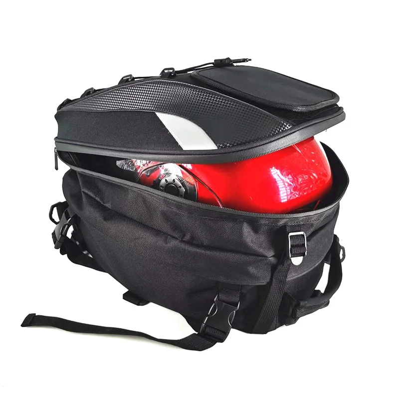 Водонепроницаемая мотоциклетная сумка для переноски, многофункциональная прочная сумка для заднего сиденья, 45Л, шлем для мотоциклиста, рюкзак большой емкости, аксессуары для велосипеда Изображение 1