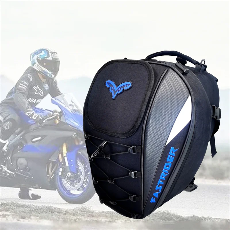 Водонепроницаемая мотоциклетная сумка для переноски, многофункциональная прочная сумка для заднего сиденья, 45Л, шлем для мотоциклиста, рюкзак большой емкости, аксессуары для велосипеда Изображение 5