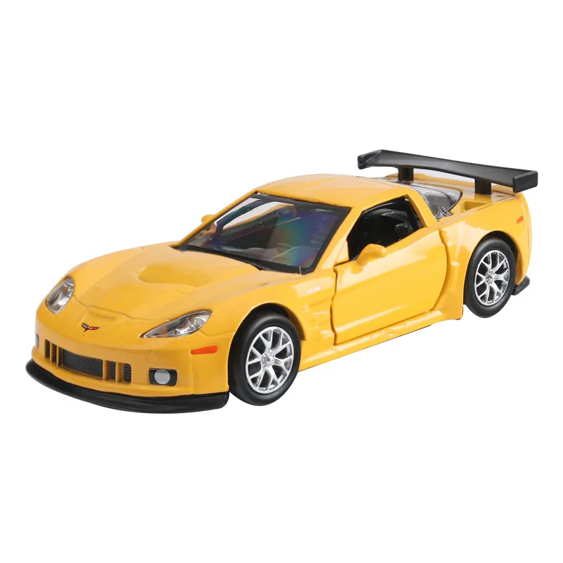 1:36 Chevrolet Corvette C6-R, отлитые под давлением модели автомобилей, легкосплавные автомобили, откидывающиеся игрушки для детей Изображение 3