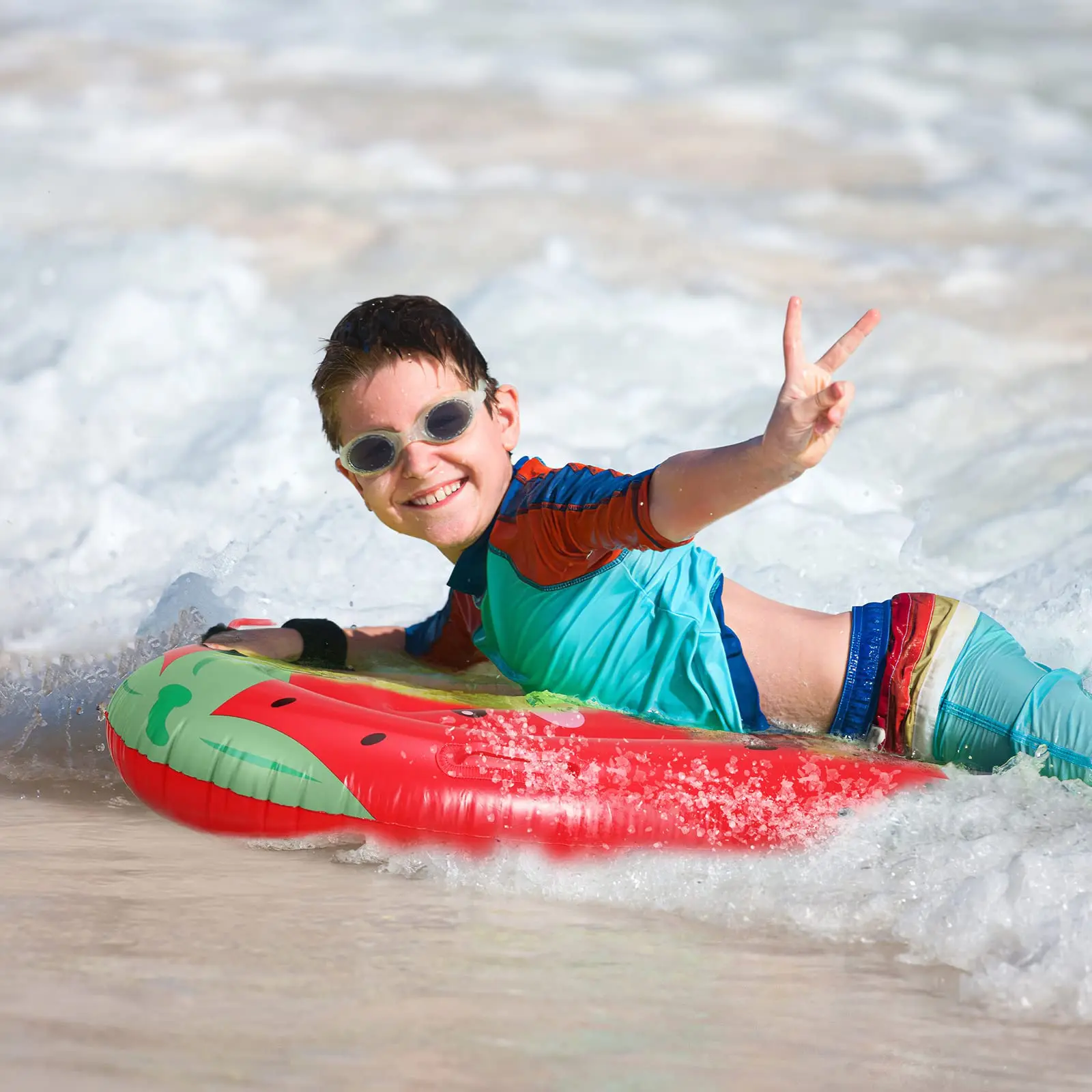 Надувные бодиборды, детская портативная легкая плавающая доска для серфинга с ручками для летнего пляжного скольжения Изображение 5